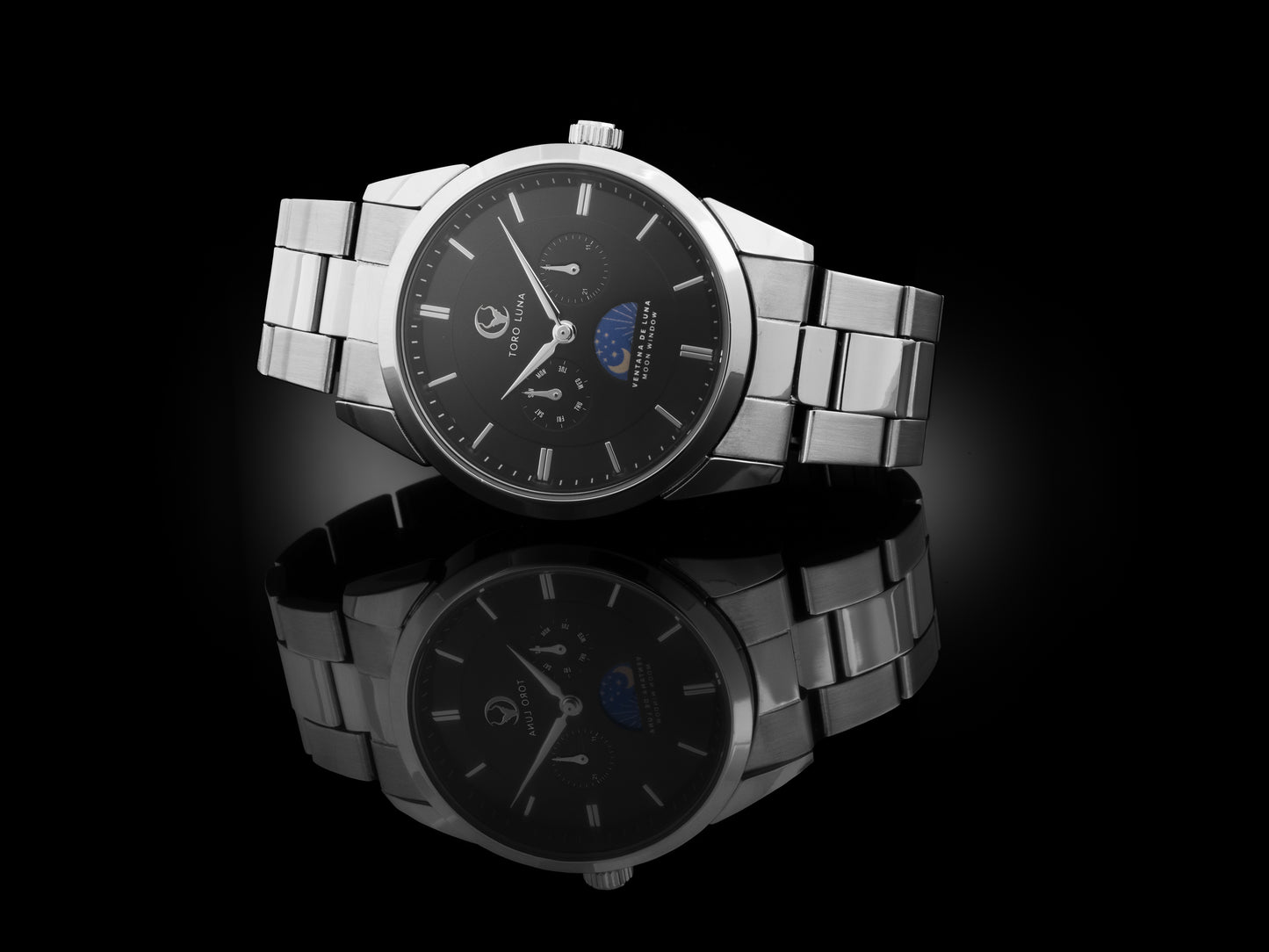 Toro Luna Cronus (Crocodile Leather & Metal Men's Watch Strap Combo)