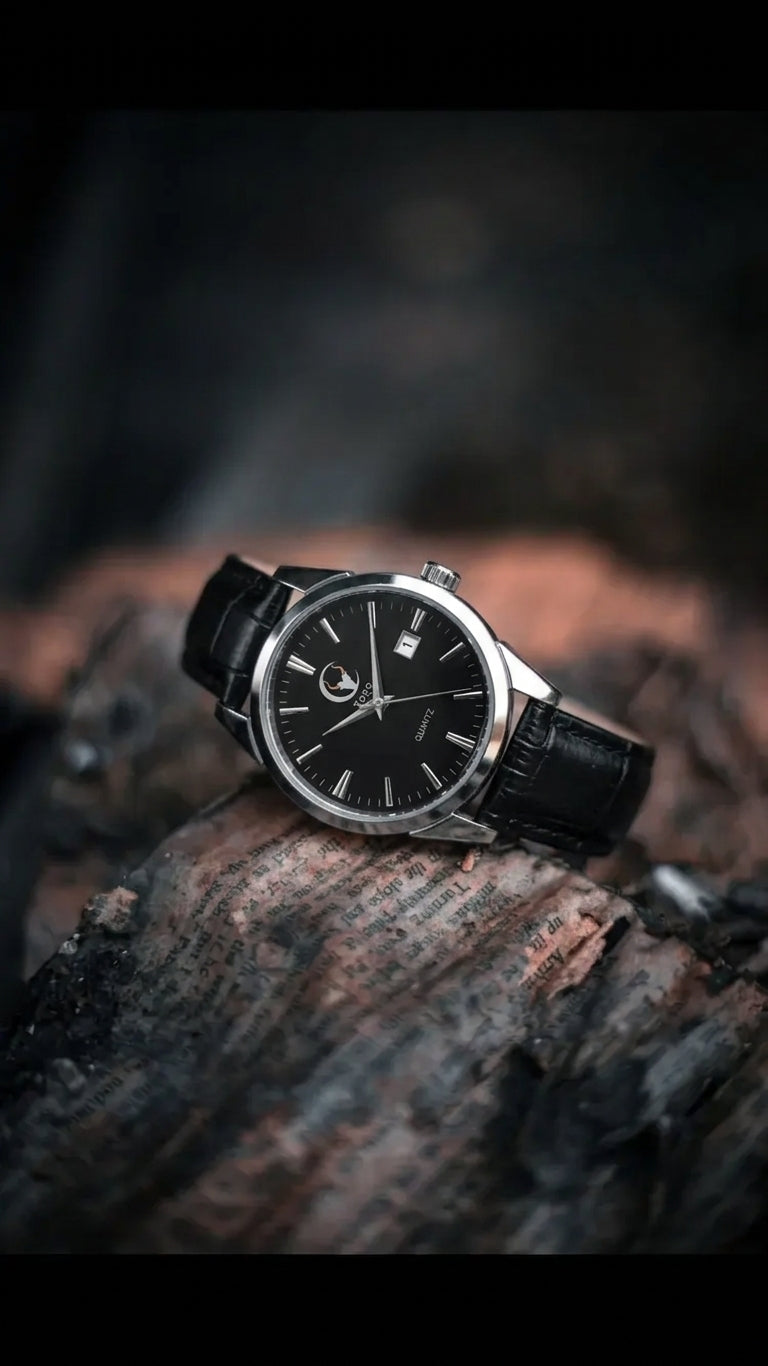 Toro Luna Combatiente Silver Black Crocodile Leather Quartz Watch 38mm lifestyle image 2