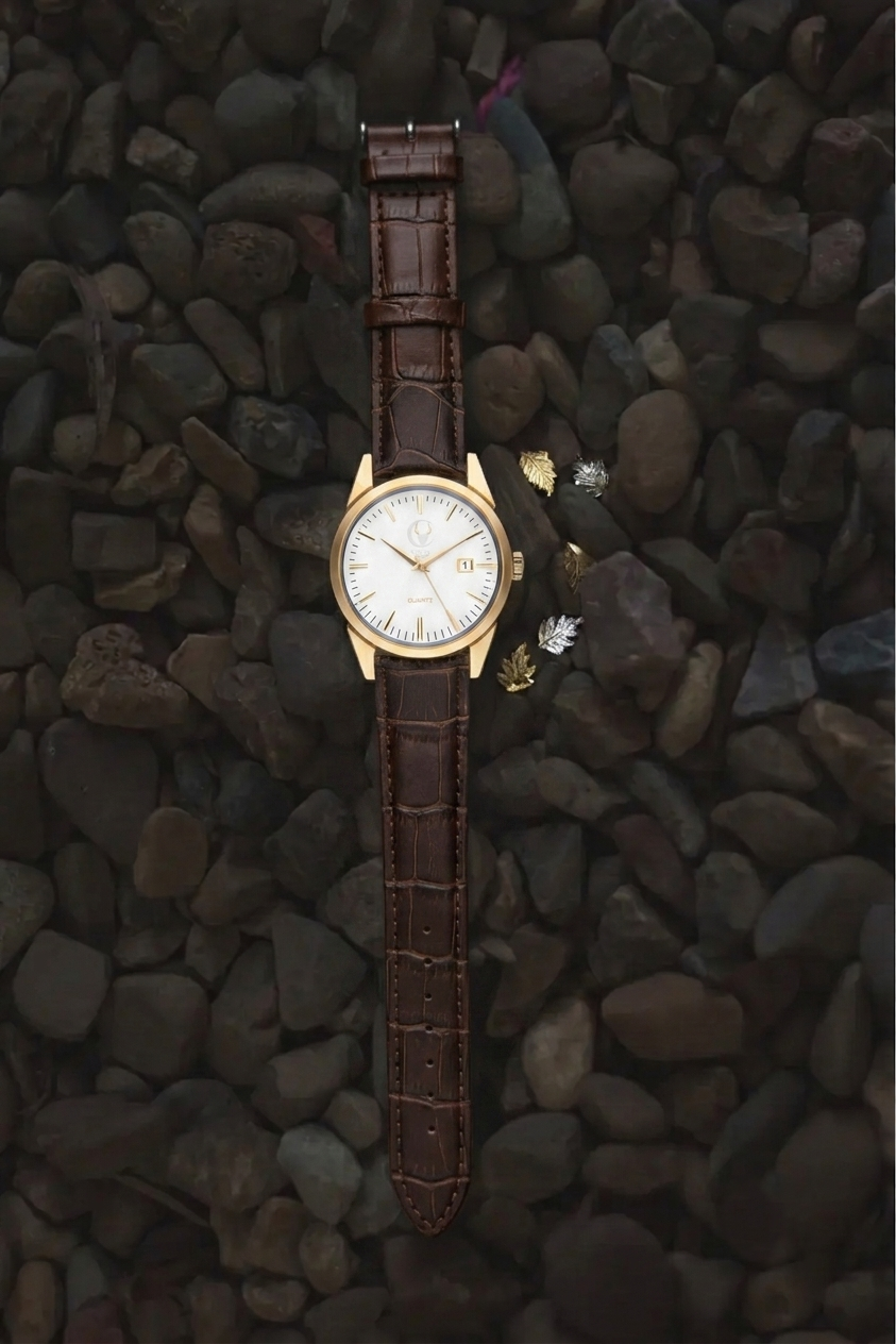 Toro Luna El Guerrero Rose Gold Brown Crocodile Leather Quartz Watch 38mm lifestyle image 2