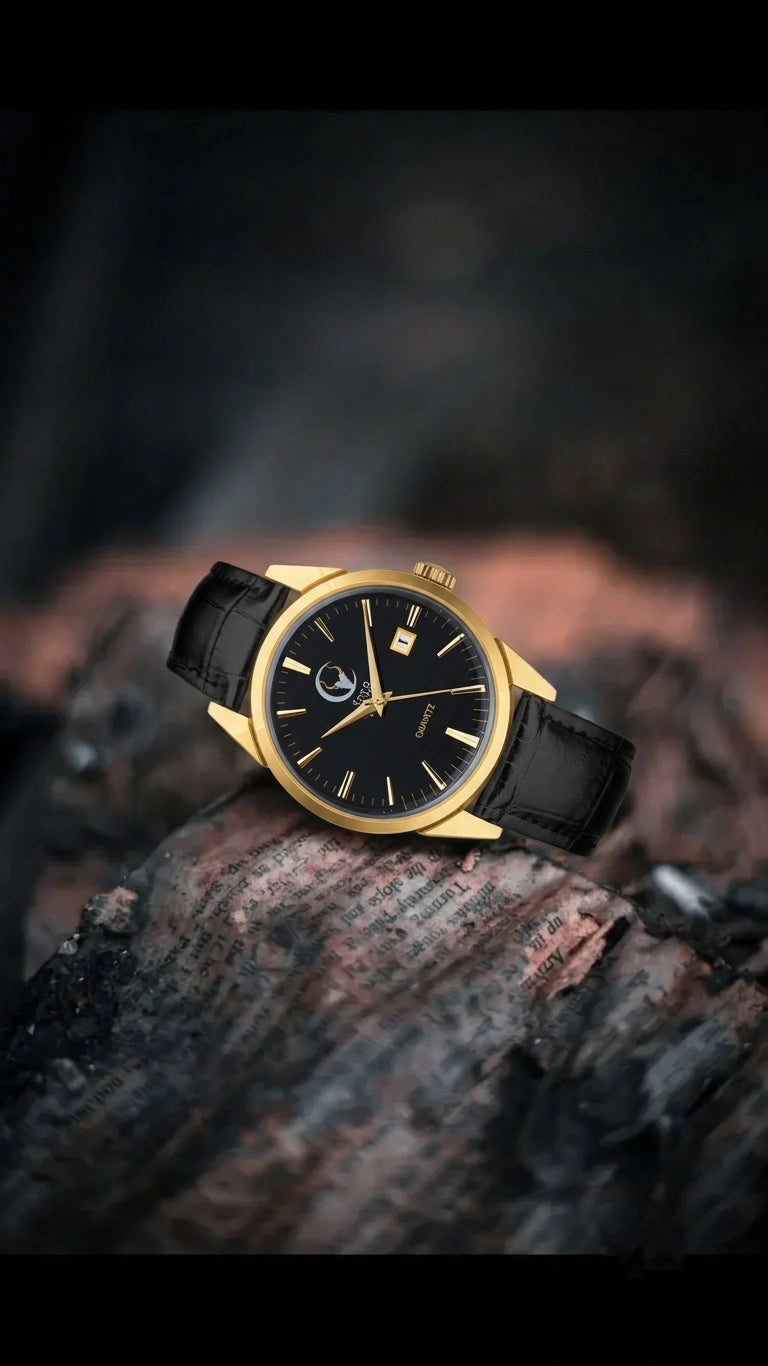 Toro Luna Vengador Yellow Gold Brown Crocodile Leather Quartz Watch 38mm lifestyle image 2