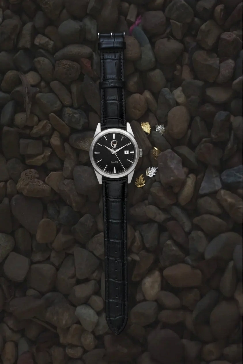 Toro Luna Combatiente Silver Black Crocodile Leather Quartz Watch 38mm lifestyle image 4