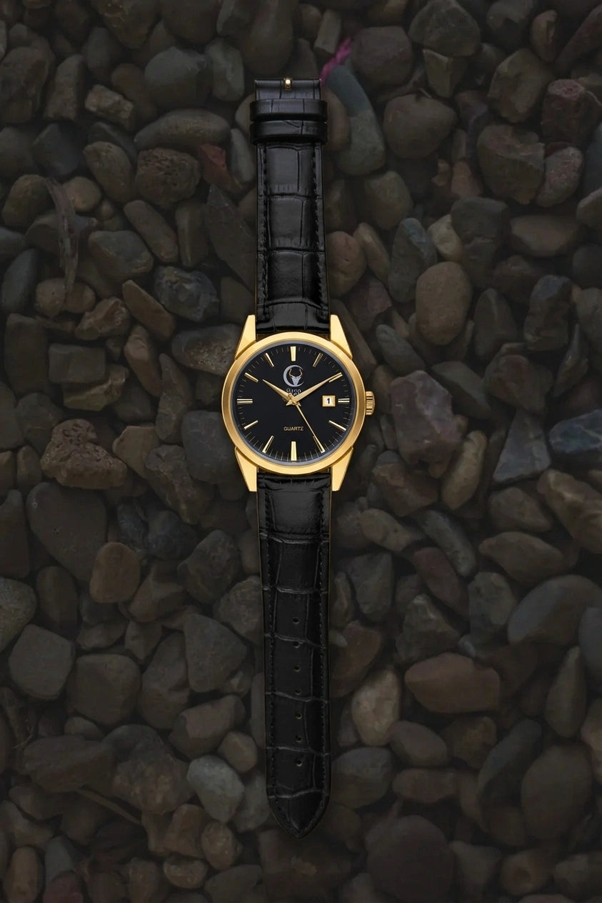Toro Luna Vengador Yellow Gold Brown Crocodile Leather Quartz Watch 38mm lifestyle image 4