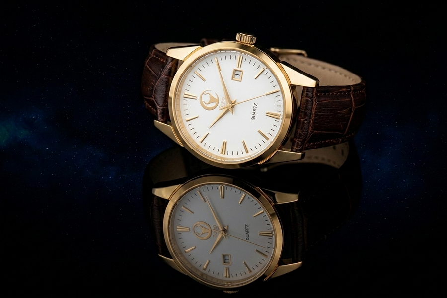 Toro Luna El Guerrero Rose Gold Brown Crocodile Leather Quartz Watch 38mm